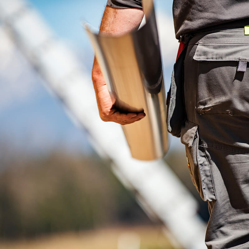 Man installing gutters